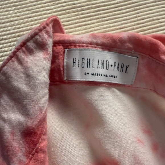 Material Girl Red and White Oversized Button Down Shirt - Picture 7 of 8